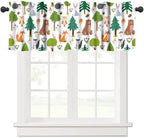 Jungle Animal Valance Curtains Woodland Animals Forest Print Window Treatment by Unknown