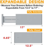 SpaceAid Bamboo Dresser Drawer Dividers 6 Pack, 4.65“ High Adjustable 12.5“-17” - Image 3