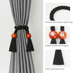NICEEC 2 Pack Wooden Ball Magnetic Curtain Tiebacks Boho Home Decor Drape Tie - Image 3