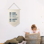 Qpenm Be Kind Be Brave Inspirational Boy Hanging Wall Canvas Banner - Image 3