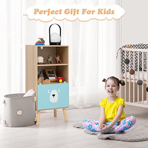 INFANS Kids Bookcase Toy Storage Organizer, Children Storage Cabinet - Image 7