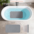 Anti-Slip Bathtub Shower Mat 28×15 Inch Opaque Gray - Image 3