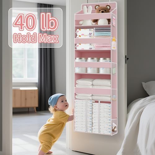 TAHAVICE 1PC Pink Over the Door Nursery Organizer - Image 5