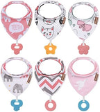 Baby Bandana Drool Bibs 6-Pack and Teething Toys 6-Pack Made by vuminbox