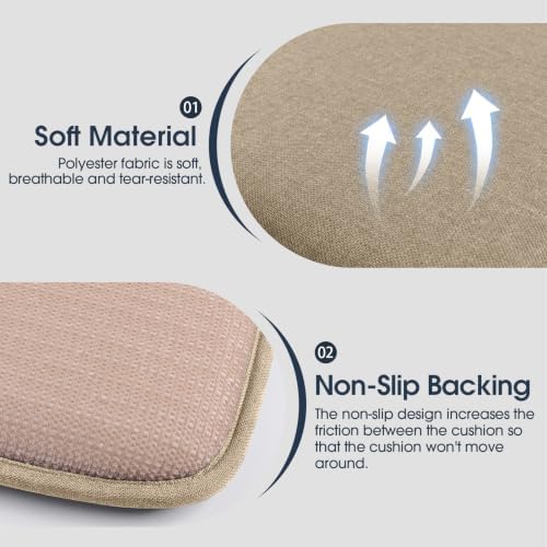 TushGuard Chair Cushions, 4 Pack Memory Foam Chair Pads - Image 2