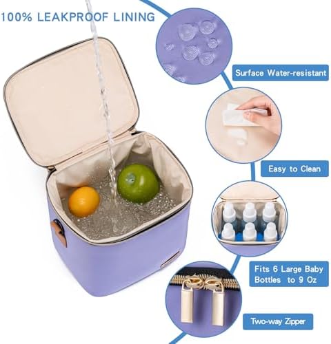 Breastmilk Cooler Bag with Ice Pack Fits 6 Baby Bottles Up to 9 Ounce, Baby - Image 4