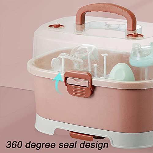 Baby Bottle Drying Rack Storage, Large Nursing Bottle Storage Box Organizer - Image 2
