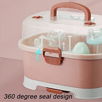 Baby Bottle Drying Rack Storage, Large Nursing Bottle Storage Box Organizer - Image 2