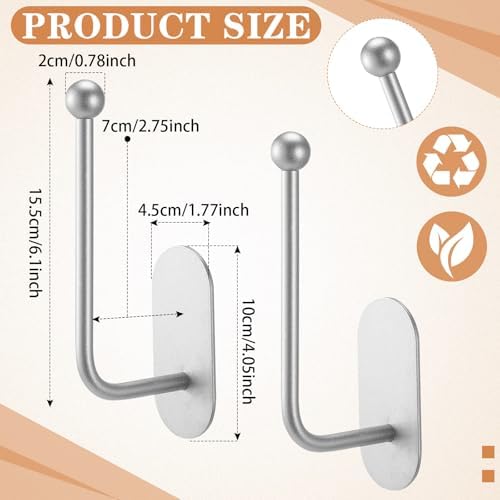 CroBlissful 2 Pcs Adhesive Curtain Holdbacks No Drill Window Hook - Image 2