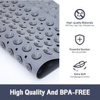Square Shower Mat Bathtub Mat Tub Bath Mat Non Slip Grey 21"x21" - Image 2