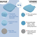 BUYUE Thickened 2.5" Friendly Woven Fabric Dining Chair Cushion, U-Shape High - Image 6