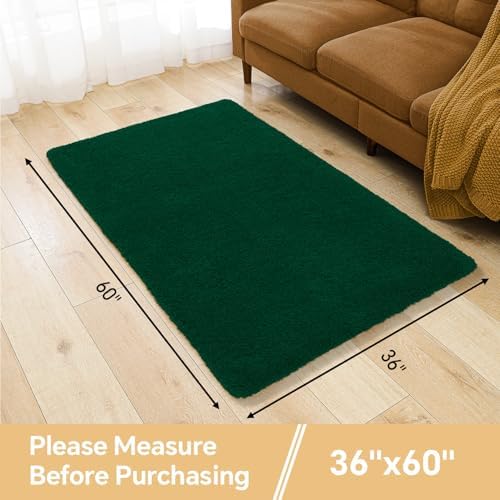 Polyester Bathroom Rug 36"x60" Verdant Green, Large Soft Bath Mat - Image 2