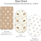 Baby Bassinet Sheets Girl Boy, 3 Pack Fitted Bassinet Sheet - Image 3