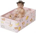 Foldable Baby Bathtub with Cute Animal Print, Portable Infant Bath Tub by ROUSKY