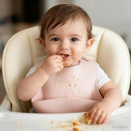 Ginbear Suction Baby Bowl Silicone Bib Spoon Set 6 M+ - Image 4