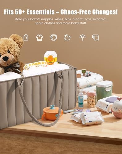 SWEET DOLPHIN 2-Pack Quilted Diaper Caddy Organizer – Premium Puffer Style - Image 3