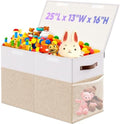 Large Toy Storage Box with Lid & Dividers, Kids Toy Chest by Rocamdo
