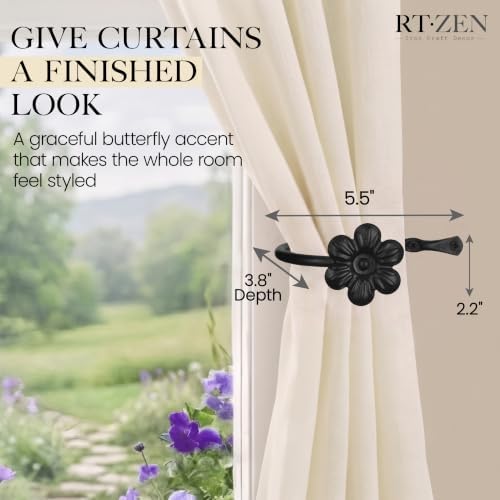 RTZEN Metal Curtain Tiebacks, Drapery Holders - Image 2
