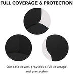 PureFit Stretch Oversized Couch Covers Fleece Sofa Slipcovers Black - Image 3