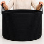 OrganiHaus Round Toy Basket & Blanket Basket, Cotton Rope 20x13" by OrganiHaus