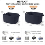96L Woven Laundry Basket with Handles, Extra Blanket Basket - Image 2