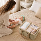 Large Canvas Baby Diaper Caddy Organizer - Image 6