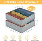 Joyoldelf Sock Drawer Organizer Divider Underwear Organizer 24-cell Fabric - Image 4