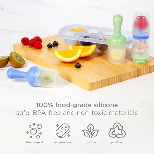 Ubbi Baby Food Feeder and Freezer Tray Set, Silicone Fresh Food Feeder - Image 4
