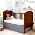 Shunjie.Home Scallop Edge Crib Skirt Dark Grey, 100% Egyptian Cotton 400 Thread by ShunjieHome
