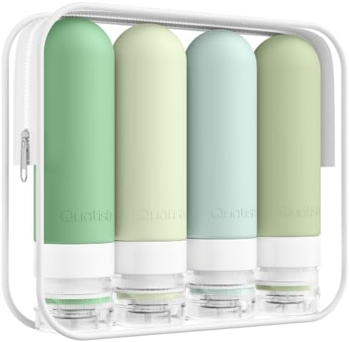 Quatish Travel Bottles for Toiletries, 3 oz Travel Size Containers by Quatish