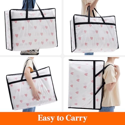 Lifewit 3 Pack Clear Clothes Storage Bags, 95L Plastic Blanket Storage Bag - Image 6