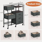 Somdot Baby Diaper Caddy Organizer, 3-Tier Rolling Cart - Image 2