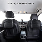 PU Leather Backseat Car Organizer, 2 Mesh Pockets, 9.8×9.8×5.5 in - Image 7