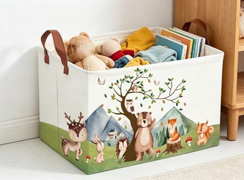 Animal Baskets Cute Storage Bins Rectangular Storage Bin Organizer Book Box - Image 4
