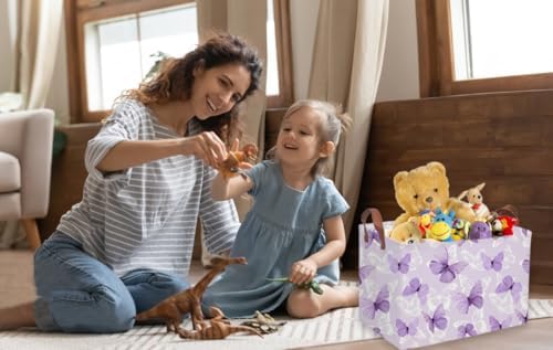 Sanjiaofeng Rectangular Kids Basket Butterfly Storage Bins, Girls Storage Basket - Image 6