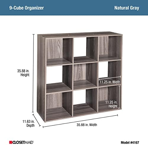 ClosetMaid Cubeicals 9 Cube Storage Shelf Organizer Bookshelf, Square Shape - Image 3