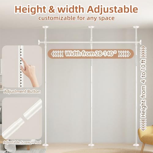 Room Divider No Drilling Curtain Rod Wall Divider - Image 2