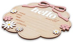 Hello World Wooden Baby Birth Announcement Sign - Image 4