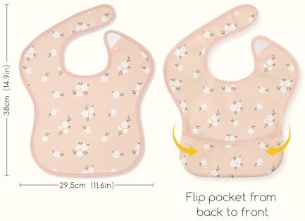 3 Pack Waterproof Baby Bibs for Eating, Mess Proof Feeding Bib - Image 5