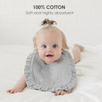 MairMore Muslin Baby Bibs, Ruffle Edge Drool Bibs - Image 2