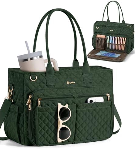Bagstellar Teacher Tote Bag for Women, 15.6" Laptop Work Tote Computer Bag by Bagstellar