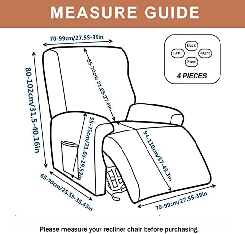 Recliner Chair Covers 4-Pieces Recliner Slipcovers Lazy Boy Chair Covers - Image 5