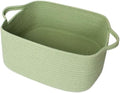 Large Green Woven Basket, 16.5" x 12.5" x 7" Empty Gift Basket, Big Cotton Rope by Unknown