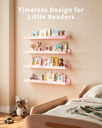 Shario Nursery Book Shelves, Scalloped Shelves, Wall Book Shelves - Image 5