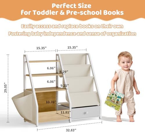 HAVLOTII Kids Bookshelf and Toy Storage - Image 2