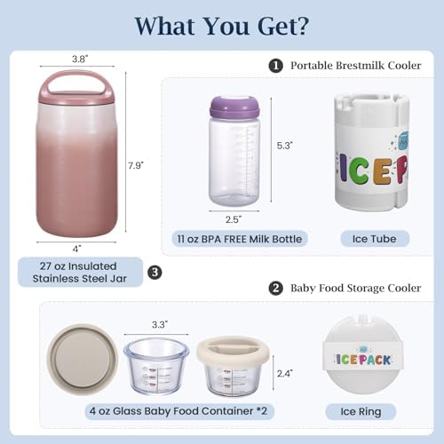 3-in-1 Breast Milk Cooler for 24H 360° Cooling, 11oz Breastmilk Chiller - Image 5
