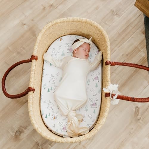 Stretch Fitted Bassinet Sheet Set BROLEX 2 Pack Cradle Sheets - Image 2