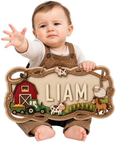 Custom Farm Nursery Name Sign by AydansUniqueFinds