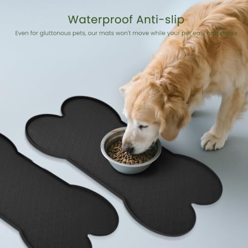 PWTAA Dog Food Mat Anti-Slip Silicone Dog Bowl Mat Thicker Pet Placemat - Image 3