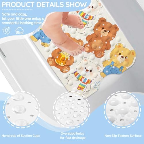 Kids Bathtub Mat, Non Slip Cartoon Bath Mat - Image 3